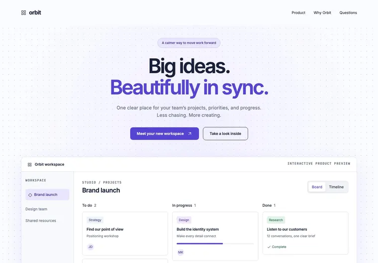 Preview of Orbit — Team productivity software